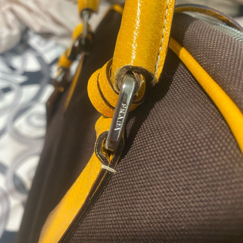 Prada Yellow and Brown Travel Bag - Picture 9 of 16